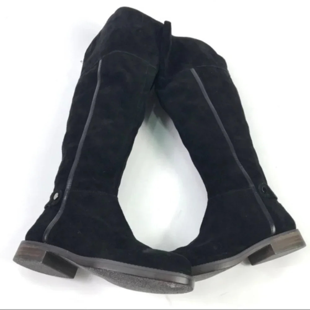 Franco Sarto Women’s Black Suede Wide Calf Boots 5.5M-WC Brand New